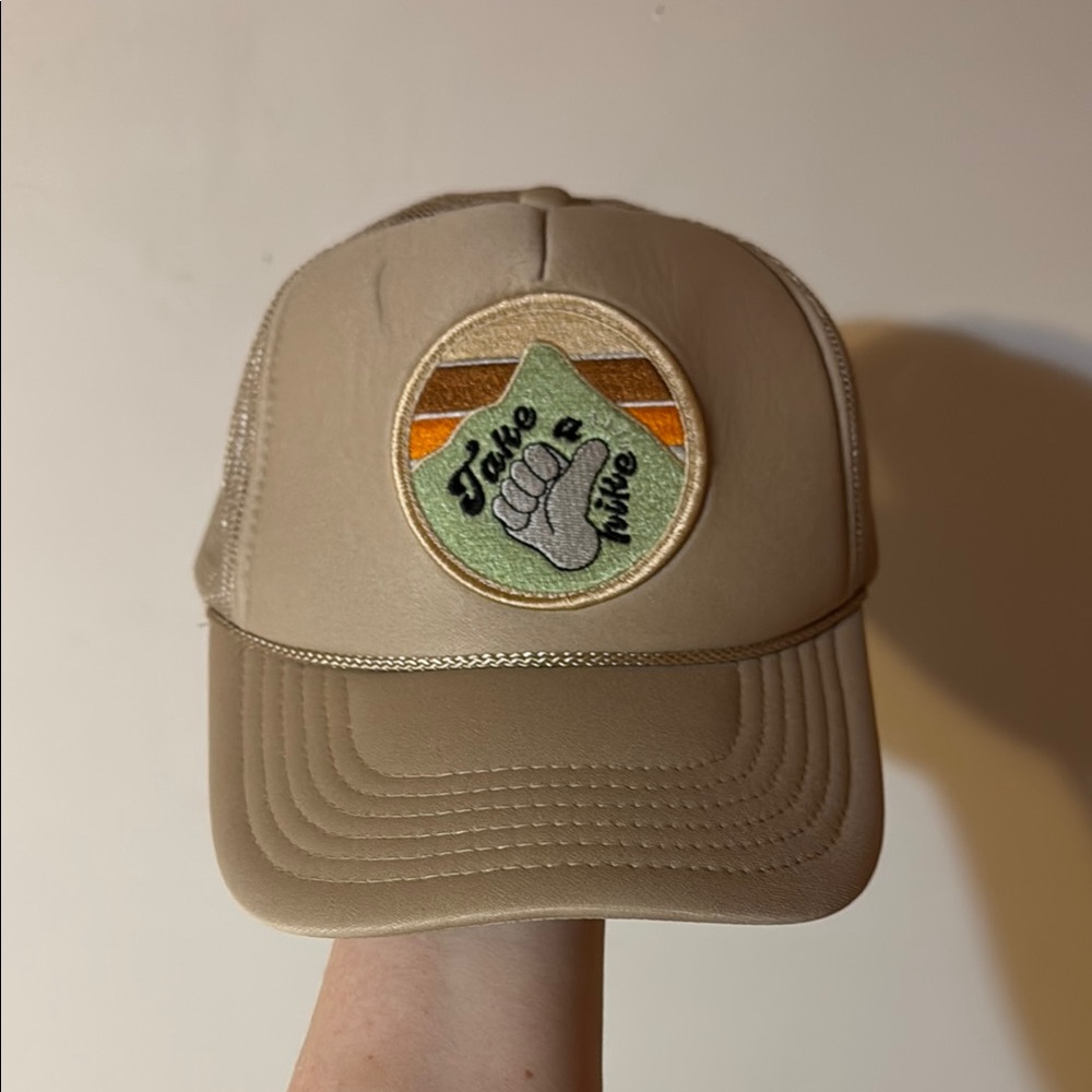 Tan Trucker Hat with Patch